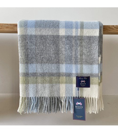 Plaid PORTREE Gris - Couverture en laine mérinos Bronte by Moon plaide pour canapé de lit cocooning chaud