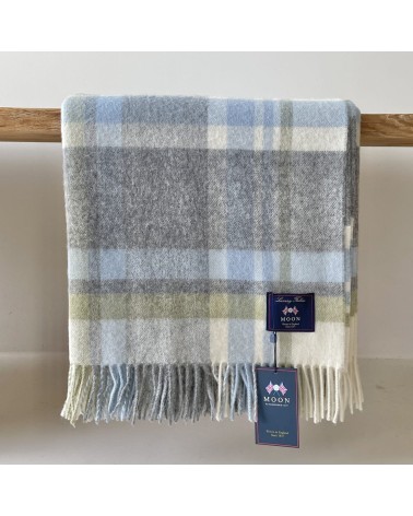 Plaid PORTREE Gris - Couverture en laine mérinos Bronte by Moon plaide pour canapé de lit cocooning chaud