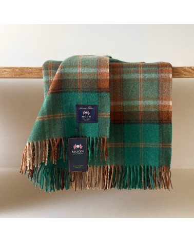 Plaid Winterton vert jade - couverture en laine mérinos Bronte by Moon un plaid cocooning couverture chaude douce plaide lit