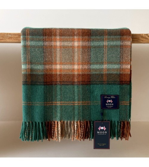 Plaid Winterton vert jade - couverture en laine mérinos Bronte by Moon plaide pour canapé de lit cocooning chaud