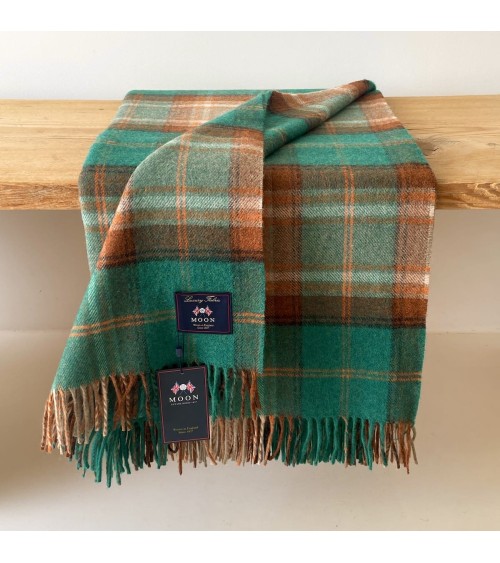 Plaid Winterton vert jade - couverture en laine mérinos Bronte by Moon un plaid cocooning couverture chaude douce plaide lit