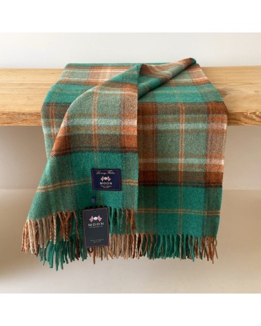 Winterton Jade - Merino wool blanket Bronte by Moon warm cozy soft sofa throw blanket picnic throws and blankets