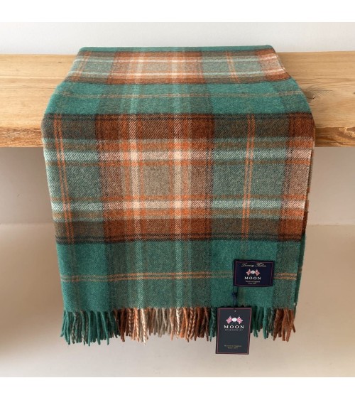 Plaid Winterton vert jade - couverture en laine mérinos Bronte by Moon un plaid cocooning couverture chaude douce plaide lit