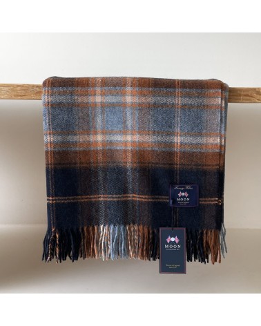 Winterton Navy - Merino wool blanket Bronte by Moon warm cozy soft sofa throw blanket picnic throws and blankets