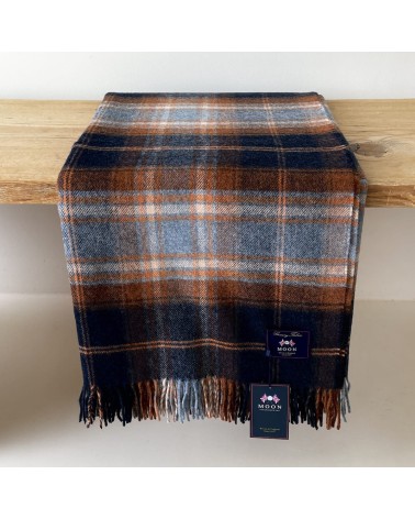 Plaid Winterton Bleu marine - couverture en laine mérinos Bronte by Moon plaide pour canapé de lit cocooning chaud