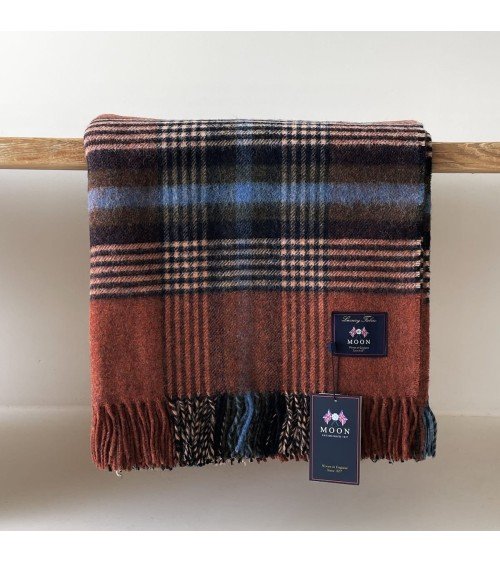 Christchurch Rust - Pure new wool blanket Bronte by Moon warm cozy soft sofa throw blanket picnic throws and blankets