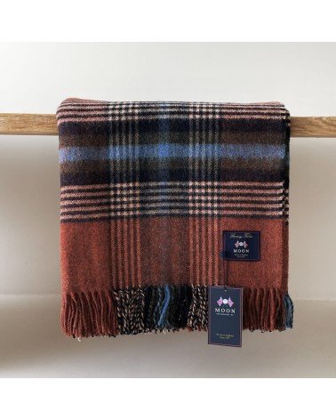 Christchurch Rust - Pure new wool blanket Bronte by Moon warm cozy soft sofa throw blanket picnic throws and blankets