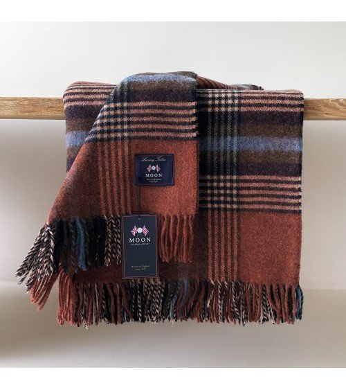 Christchurch Rust - Pure new wool blanket Bronte by Moon warm cozy soft sofa throw blanket picnic throws and blankets