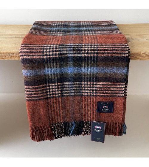 Plaid Christchurch Rouille - Couverture en pure laine vierge Bronte by Moon plaide pour canapé de lit cocooning chaud