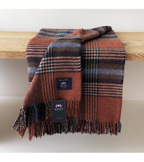 Christchurch Rust - Coperta di pura lana vergine Bronte by Moon plaid per divano in lana coperta morbida letto matrimoniale p...