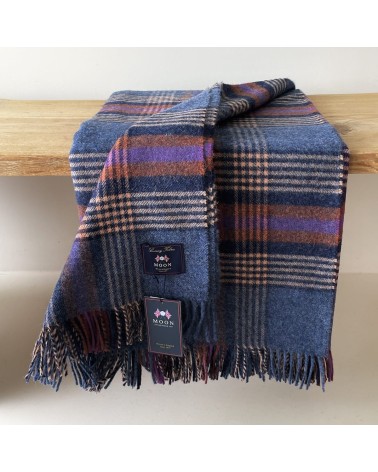 Christchurch Mid Blue - Coperta di pura lana vergine Bronte by Moon plaid per divano in lana coperta morbida letto matrimonia...
