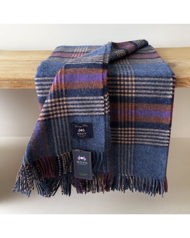 Plaid Christchurch Bleu roi - Couverture en pure laine vierge Bronte by Moon anglaise plaid tartan ecossais 100 laine highland