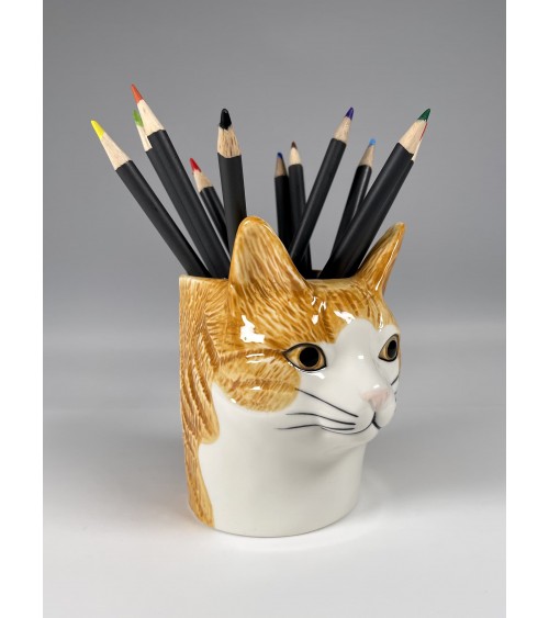 Squash - Stiftehalter & Blumentopf - Katze Quail Ceramics schreibtisch büro kinder besteckbehälter make up pinselhalter