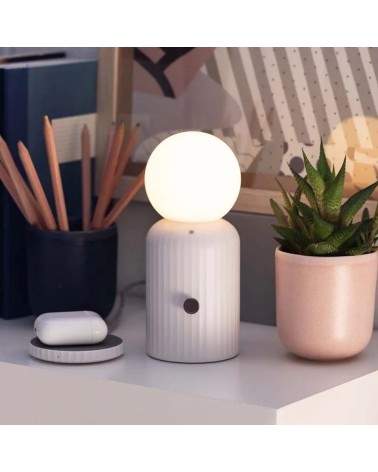 Skittle Lamp - Blanc - Lampe de table sans fil Lund London a poser de nuit led moderne originale design suisse