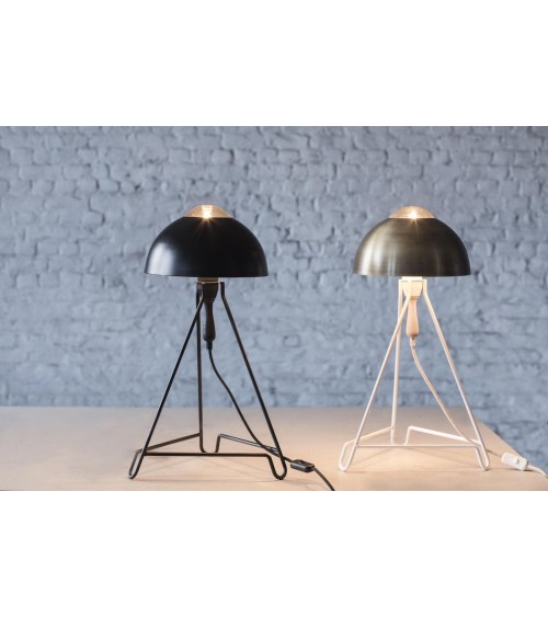 Studio Simple Blanc & laiton - Lampe de table, lampe de chevet Serax a poser de nuit led moderne originale design suisse