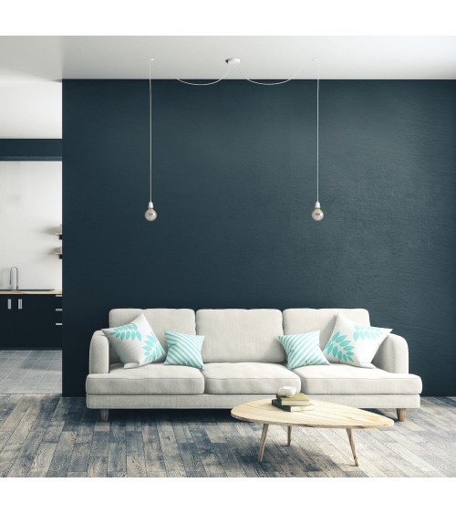 HANG-2 Linen - 2 light Pendant lighting, ceiling light kit Hoopzi
