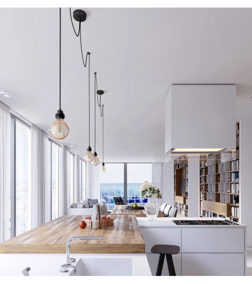 HANG-2 Lin - Lampe suspension luminaire, plafonnier 2 fils Hoopzi Kitatori Suisse