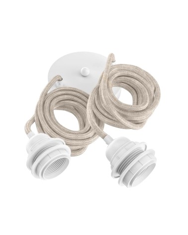 HANG-2 Linen - 2 light Pendant lighting, ceiling light kit Hoopzi