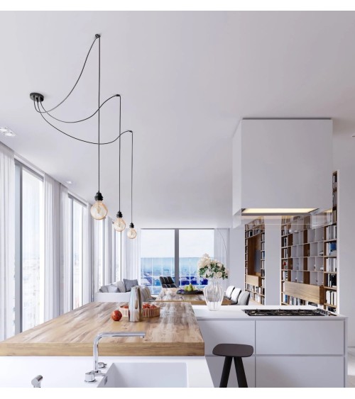 HANG-3 Lino - Lampada a sospensione 3 luci, lampada da soffitto Hoopzi