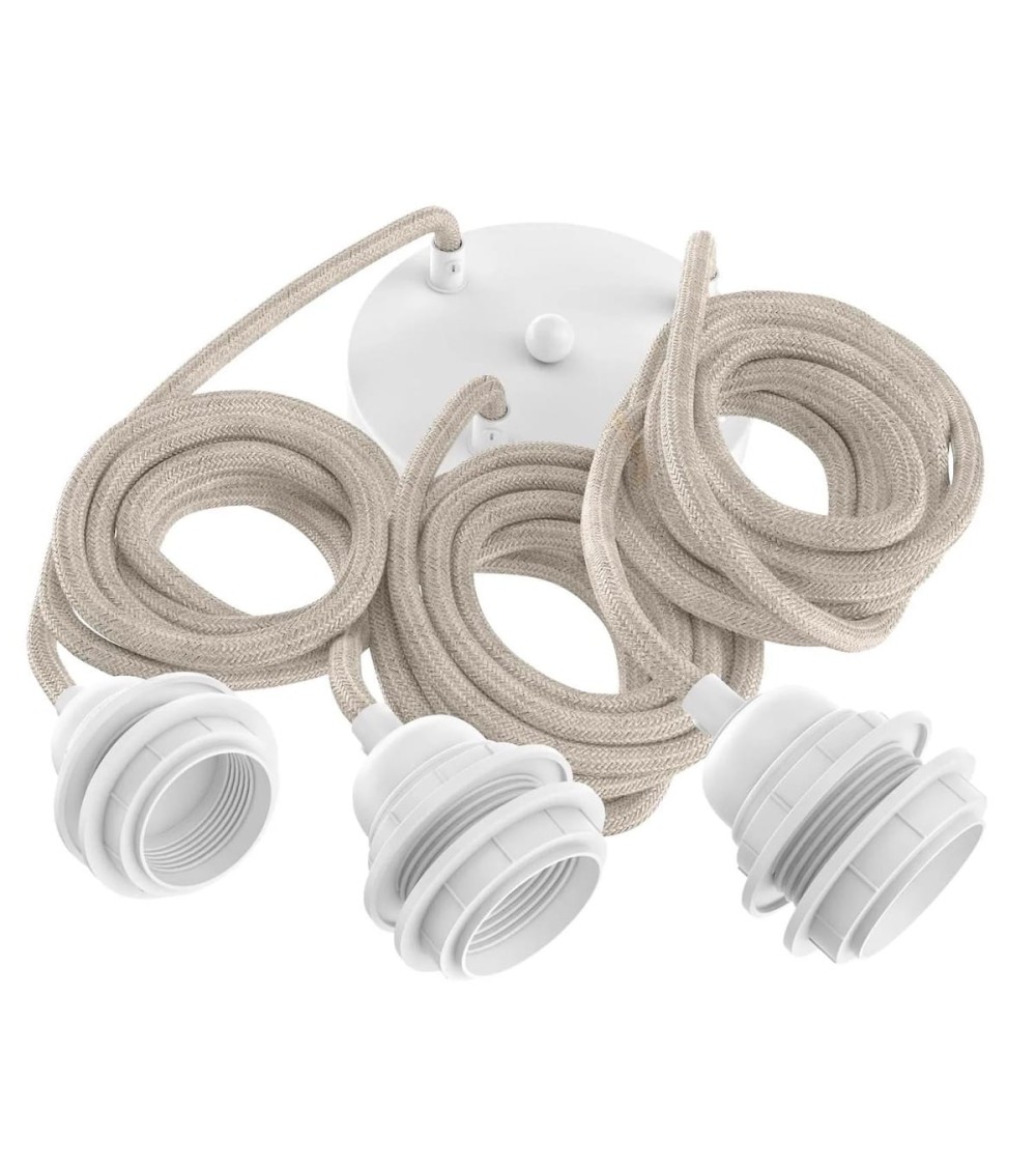 HANG-3 Linen - 3 light Pendant lighting, ceiling light kit Hoopzi