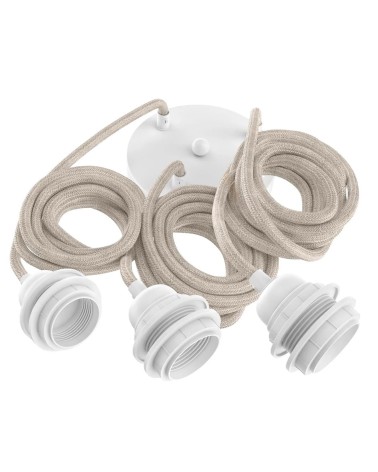 HANG-3 Linen - 3 light Pendant lighting, ceiling light kit Hoopzi
