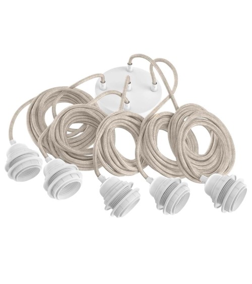 HANG-5 Linen - 5 light Pendant lighting, ceiling light kit Hoopzi