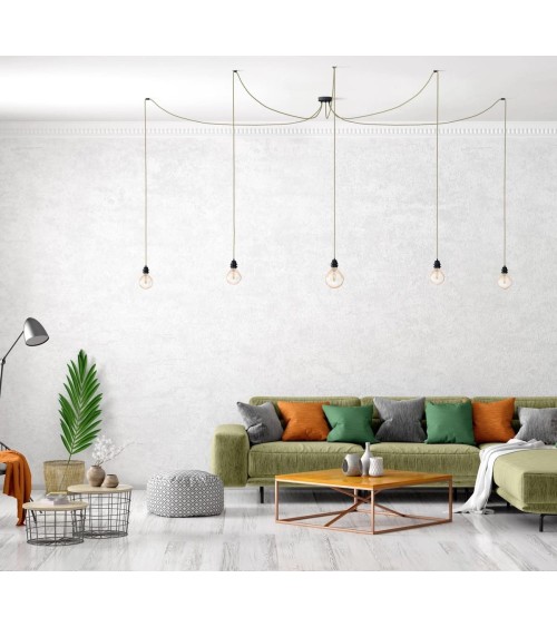 HANG-5 Linen - 5 light Pendant lighting, ceiling light kit Hoopzi