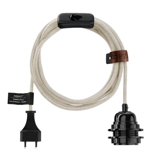 BALA Linen - Plug in Pendant Light kit Hoopzi