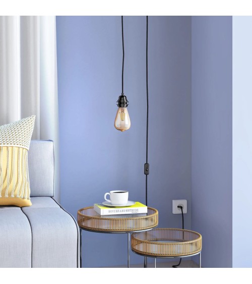 BALA Linen - Plug in Pendant Light kit Hoopzi