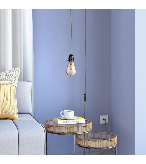 BALA Leinen - Hängelampe mit Stecker, Lampenfassung mit Kabel Hoopzi Kitatori Schweiz kaufen