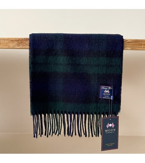 BLACK WATCH - Tartan Merino wool scarf Bronte by Moon scarves man mens women ladies male neck winter scarf