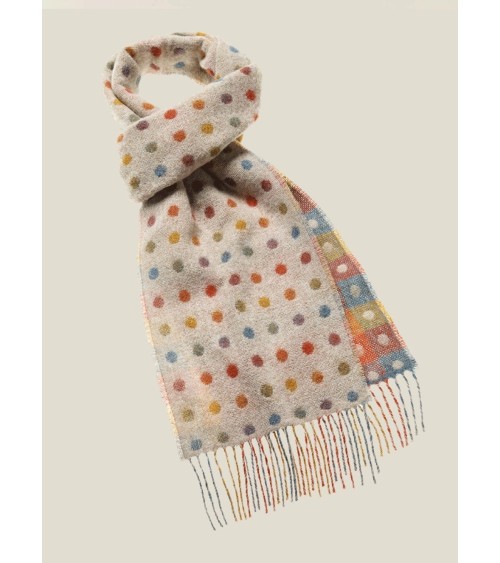 MULTI SPOT Beige - Merino wool scarf Bronte by Moon scarves for women mens scarf Kitatori Switzerland