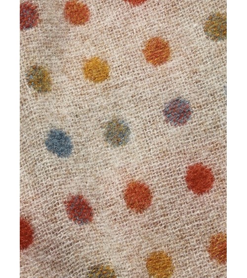 MULTI SPOT Beige - écharpe multicolore en laine mérinos Bronte by Moon luxe pour femme homme