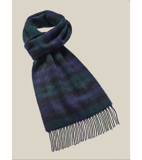 BLACK WATCH - Tartan Merino wool scarf Bronte by Moon scarves man mens women ladies male neck winter scarf