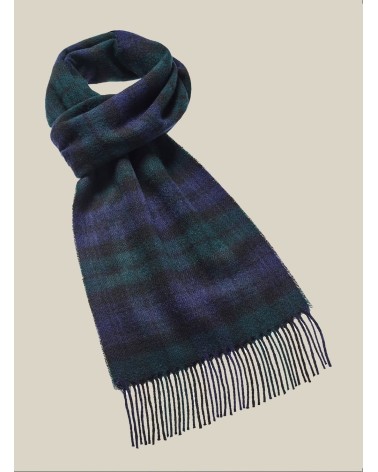 BLACK WATCH - Tartan Merino wool scarf Bronte by Moon scarves man mens women ladies male neck winter scarf