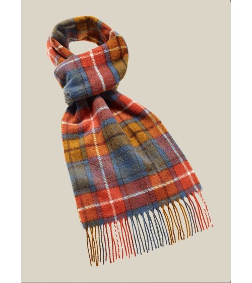 Tartan ANTIQUE BUCHANAN - echarpe en laine merinos Bronte by Moon luxe pour femme homme Suisse Kitatori