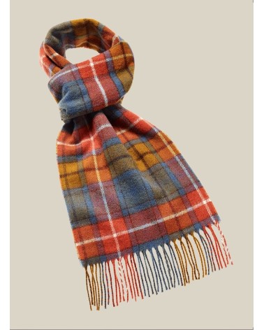 Tartan ANTIQUE BUCHANAN - echarpe en laine merinos Bronte by Moon luxe pour femme homme Suisse Kitatori