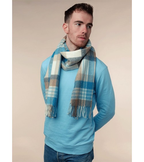 NEWSHAM Aqua XL - Oversized Merino wool scarf Bronte by Moon scarves man mens women ladies male neck winter scarf