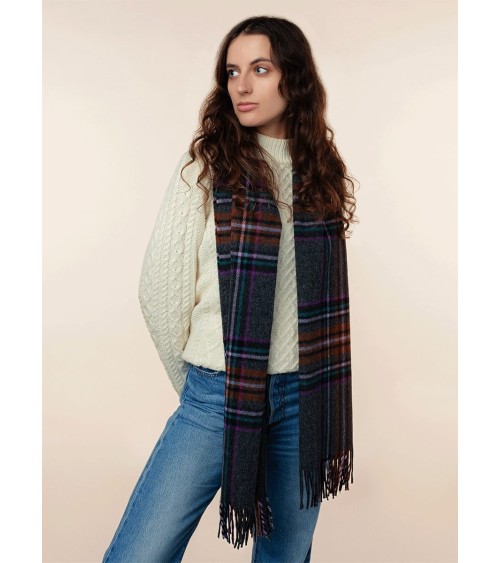 OTLEY Charcoal XL - Oversized Merino wool scarf Bronte by Moon scarves man mens women ladies male neck winter scarf