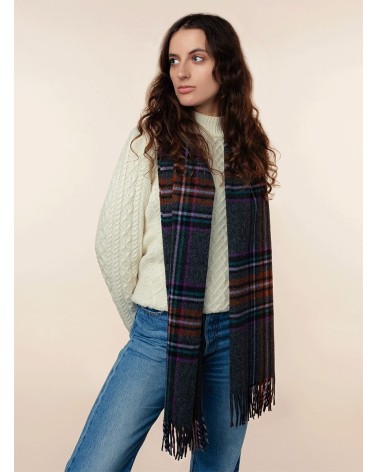 OTLEY Charcoal XL - Large Merino wool scarf Bronte by Moon scarves for women mens scarf Kitatori Switzerland