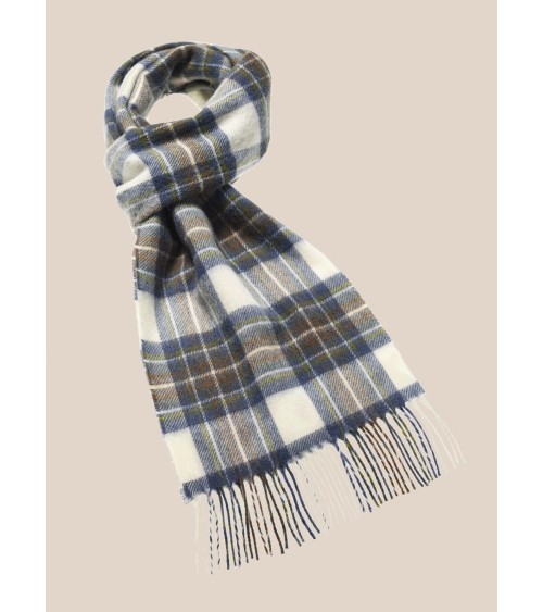 Muted Blue Stewart - Tartan Merino wool scarf Bronte by Moon scarves for women mens scarf Kitatori Switzerland