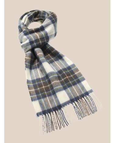 Tartan Muted Blue Stewart - écharpe en laine mérinos Bronte by Moon luxe pour femme homme Suisse Kitatori