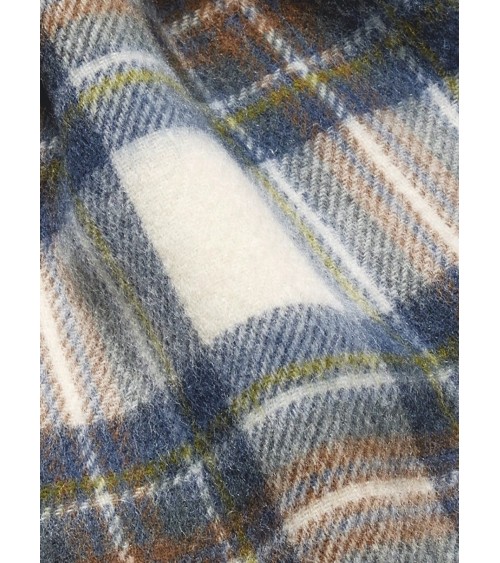 Muted Blue Stewart - Tartan Merino wool scarf Bronte by Moon scarves man mens women ladies male neck winter scarf