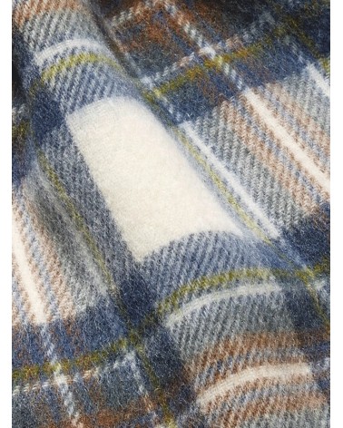 Muted Blue Stewart - Tartan Merino wool scarf Bronte by Moon scarves man mens women ladies male neck winter scarf