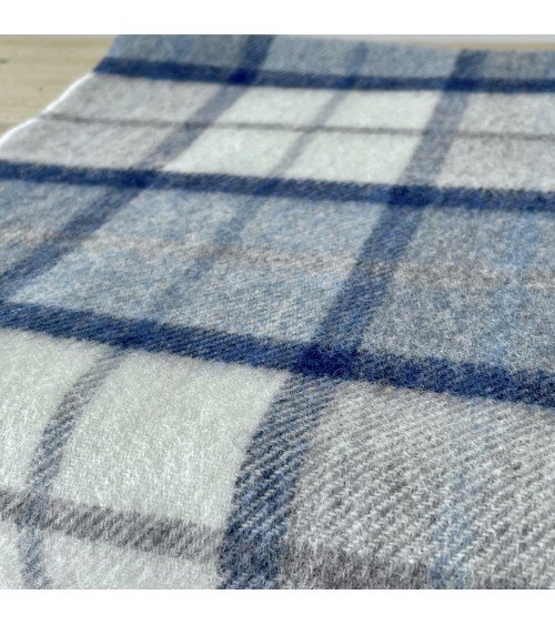 Winchester Sky - blue and white Merino wool scarf Bronte by Moon scarves man mens women ladies male neck winter scarf