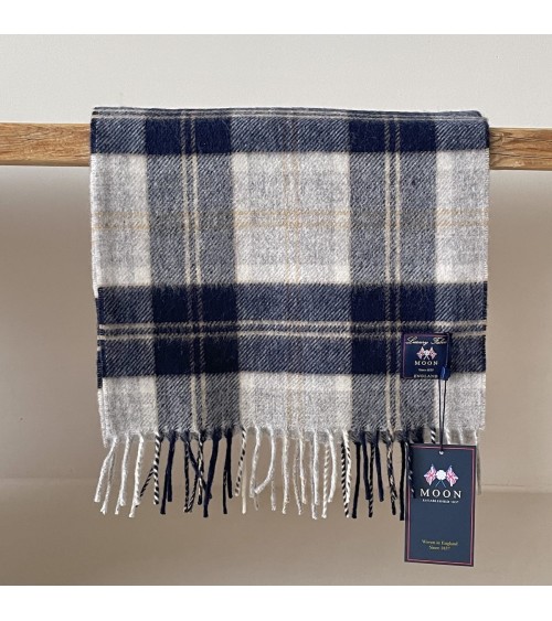 Bannockbane Silver - Tartan Merino wool scarf Bronte by Moon scarves man mens women ladies male neck winter scarf