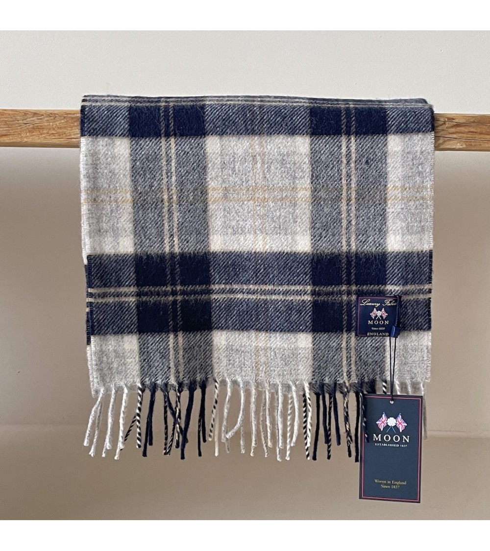 Tartan Bannockbane Silver - Sciarpa di lana merinos Bronte by Moon sciarpa inglese per donna da uomo per donna sciarpe di lan...