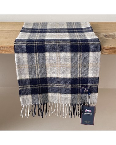 Bannockbane Silver - Tartan Merino wool scarf Bronte by Moon scarves man mens women ladies male neck winter scarf