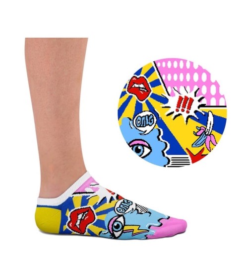 Sneaker Socken - Pop Art Curator Socks Socke lustige Damen Herren farbige coole socken mit motiv kaufen