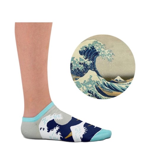 Chaussettes basses - La Grande Vague de Kanagawa Curator Socks jolies pour femme originales pour homme chausset rigolotes dro...